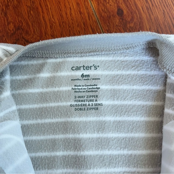 Carter’s Baby Fleece Footed Sleeper – Grey Stripe Cloud Design (6M) - Picture 11 of 11